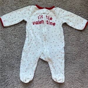 Carter's White and Red 'Little Valentine' Footie